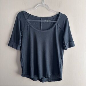 Lucky Brand Navy Blue Y2K Scoop Neck Cotton Raglan T-Shirt Womens Medium